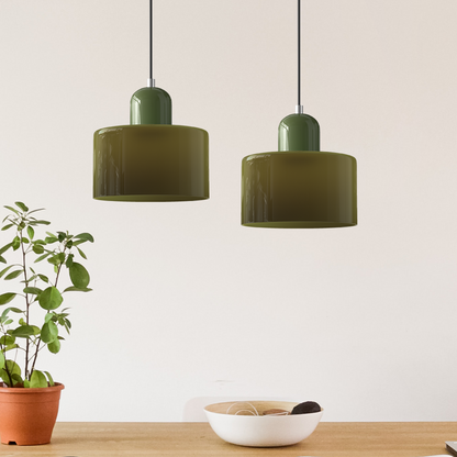 Petite lampe suspendue en verre de style Bauhaus
