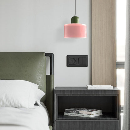 Petite lampe suspendue en verre de style Bauhaus