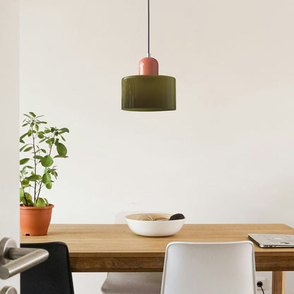 Petite lampe suspendue en verre de style Bauhaus