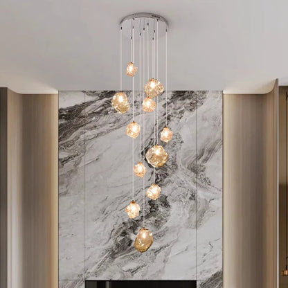 Lustre moderne à LED pour escalier