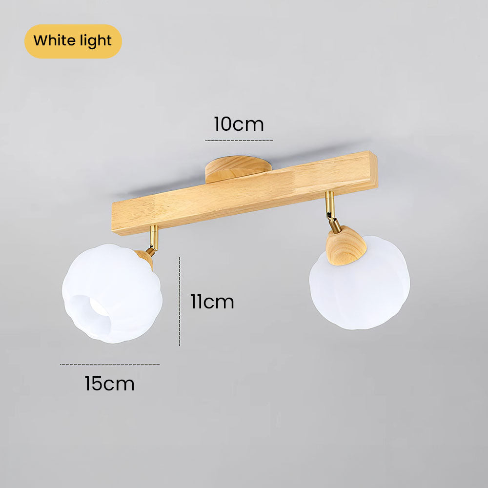 Spot encastré minimaliste crème et bois pour plafond