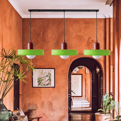 Suspension à triple abat-jour en verre