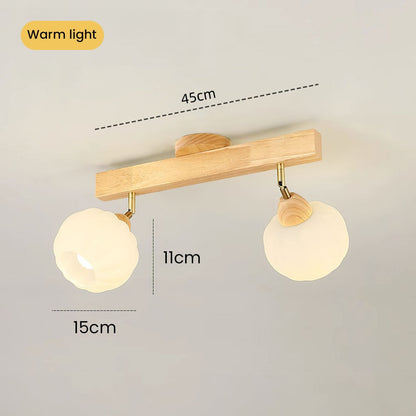 Spot encastré minimaliste crème et bois pour plafond