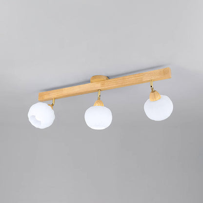 Spot encastré minimaliste crème et bois pour plafond