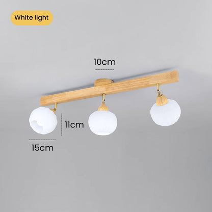 Spot encastré minimaliste crème et bois pour plafond