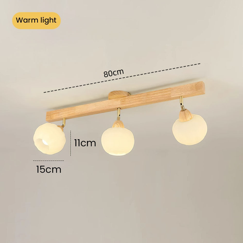 Spot encastré minimaliste crème et bois pour plafond