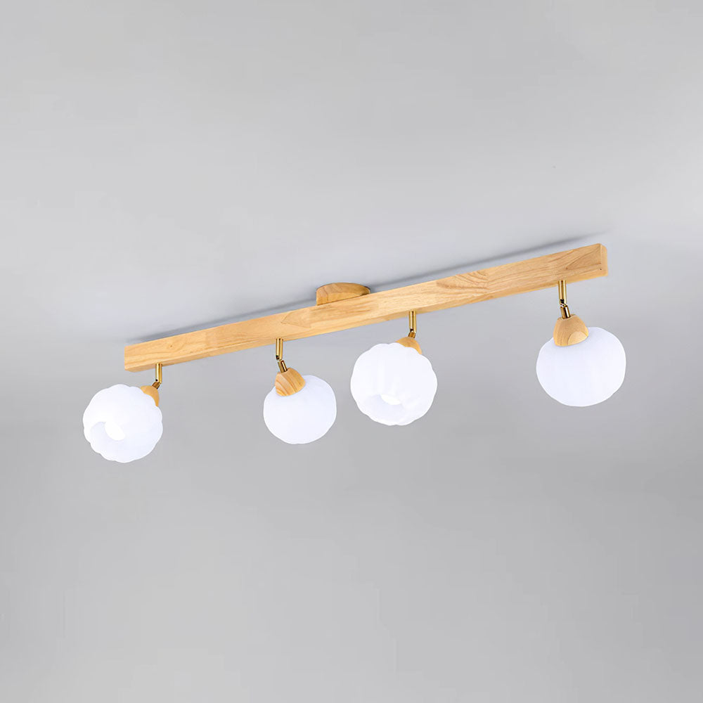Spot encastré minimaliste crème et bois pour plafond