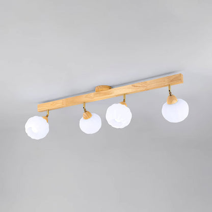 Spot encastré minimaliste crème et bois pour plafond