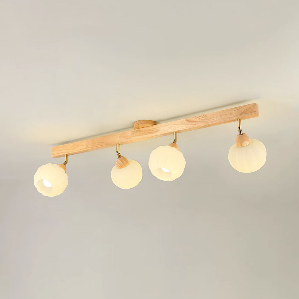 Spot encastré minimaliste crème et bois pour plafond