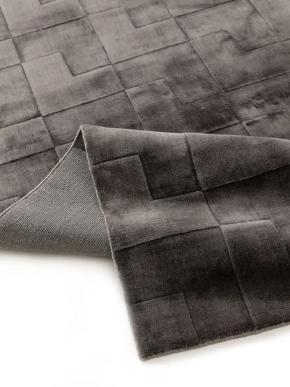 Tapis en lyocell marron pour le salon