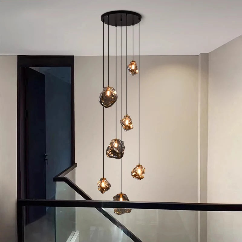 Lustre moderne à LED pour escalier
