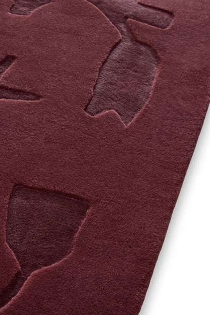 Tapis en laine Bordeaux élégant pour salon
