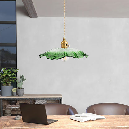 Suspension en verre à motif floral rétro