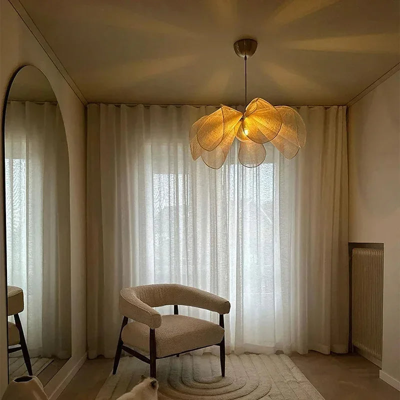 Lampe suspension en tissu vintage