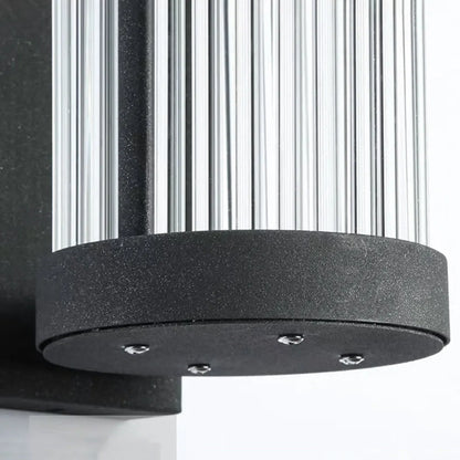 Lampe murale extérieure moderne semi-cylindrique en métal/verre