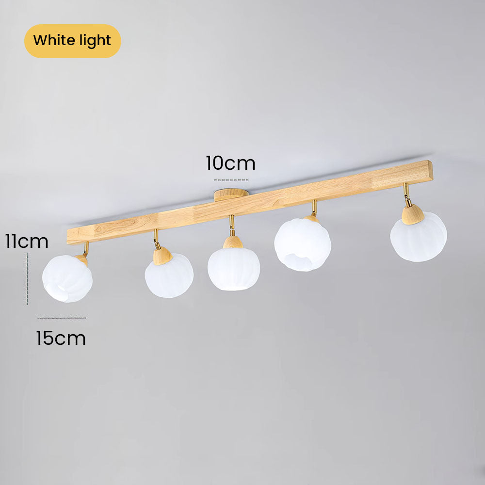 Spot encastré minimaliste crème et bois pour plafond