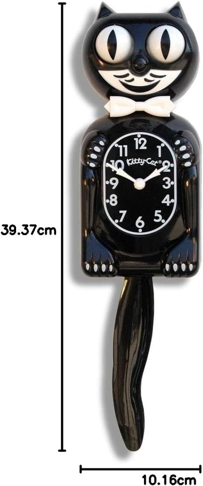 Horloge murale rétro Felisca en forme de chat noir