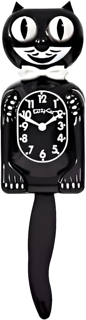 Horloge murale rétro Felisca en forme de chat noir