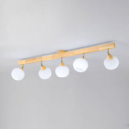 Spot encastré minimaliste crème et bois pour plafond