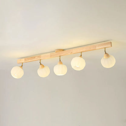Spot encastré minimaliste crème et bois pour plafond