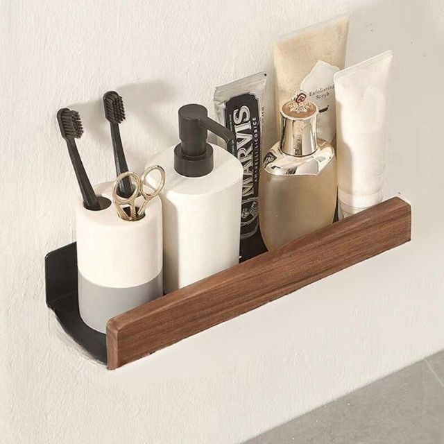 Selbstklebendes Massivholz-Badregal-Aster Selection