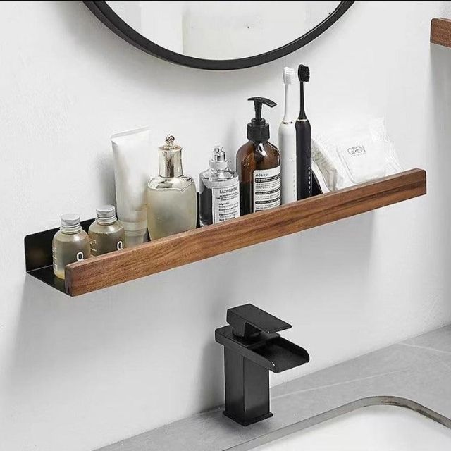 Selbstklebendes Massivholz-Badregal-Aster Selection