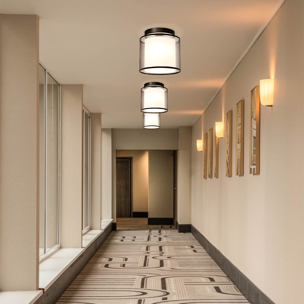 Lampe de plafond en tissu d'époque