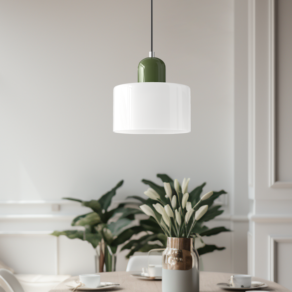 Petite lampe suspendue en verre de style Bauhaus