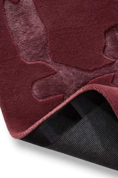 Tapis en laine Bordeaux élégant pour salon