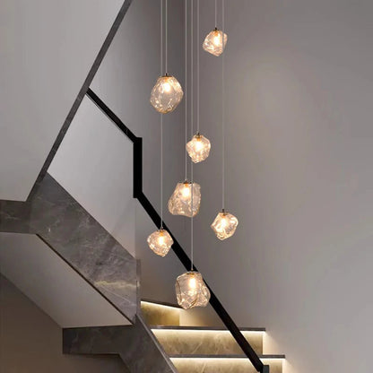 Lustre moderne à LED pour escalier