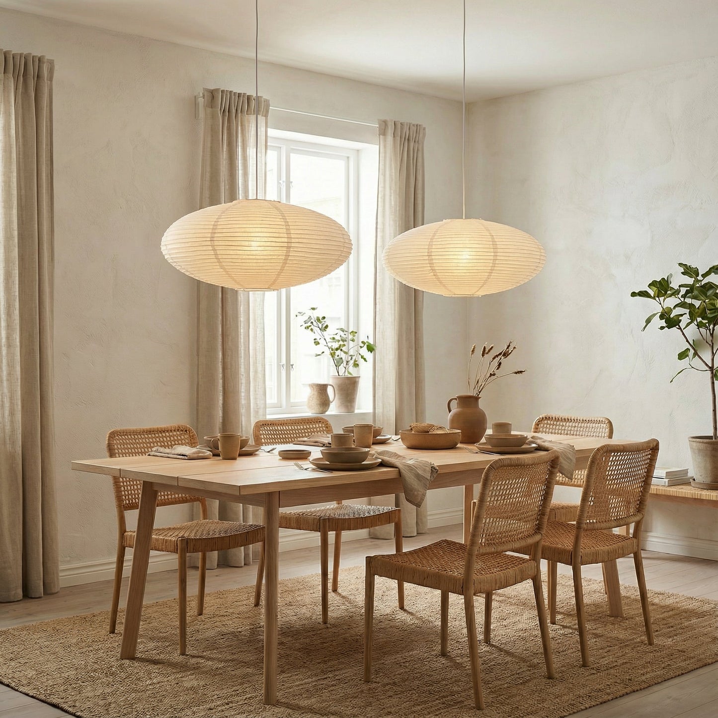 Lampe suspendue en papier minimaliste
