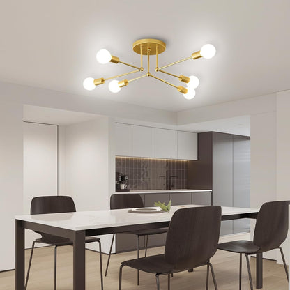 Plafonnier en fer à grappes dorées