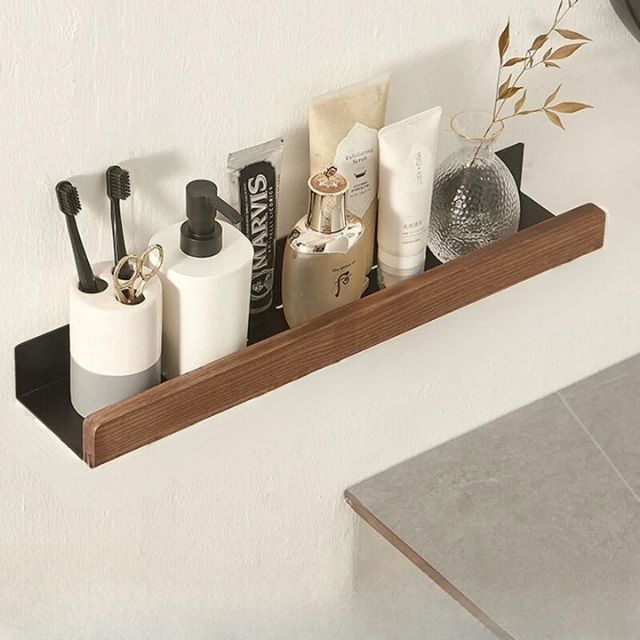Selbstklebendes Massivholz-Badregal-Aster Selection