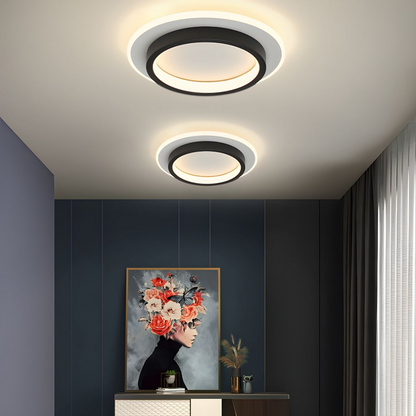Plafonnier rond en métal et acrylique