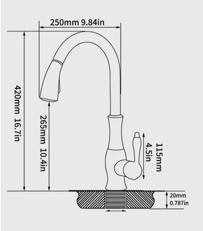 Robinet de cuisine moderne à tirette