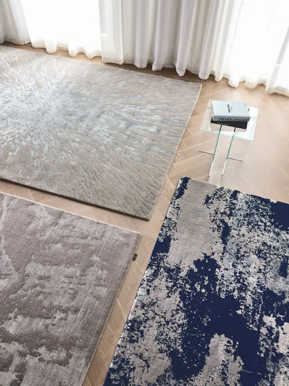 Tapis gris en viscose pour salon