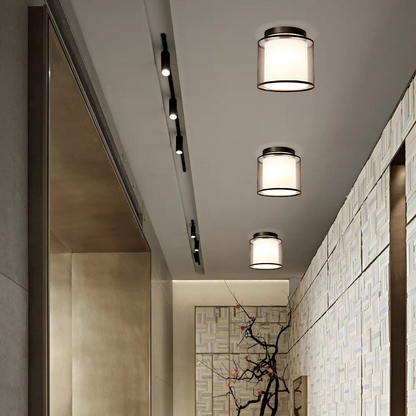 Lampe de plafond en tissu d'époque