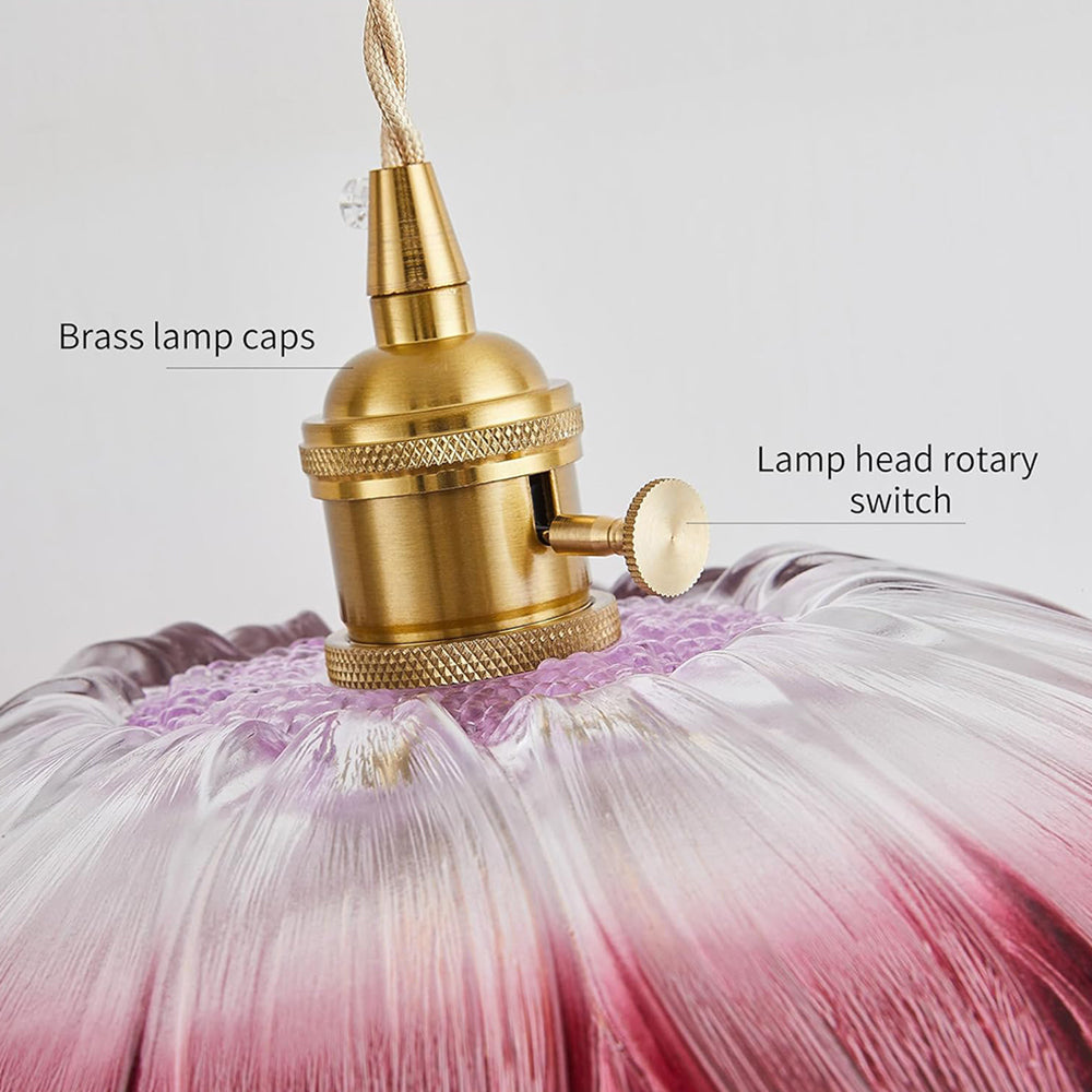 Suspension en verre à motif floral rétro