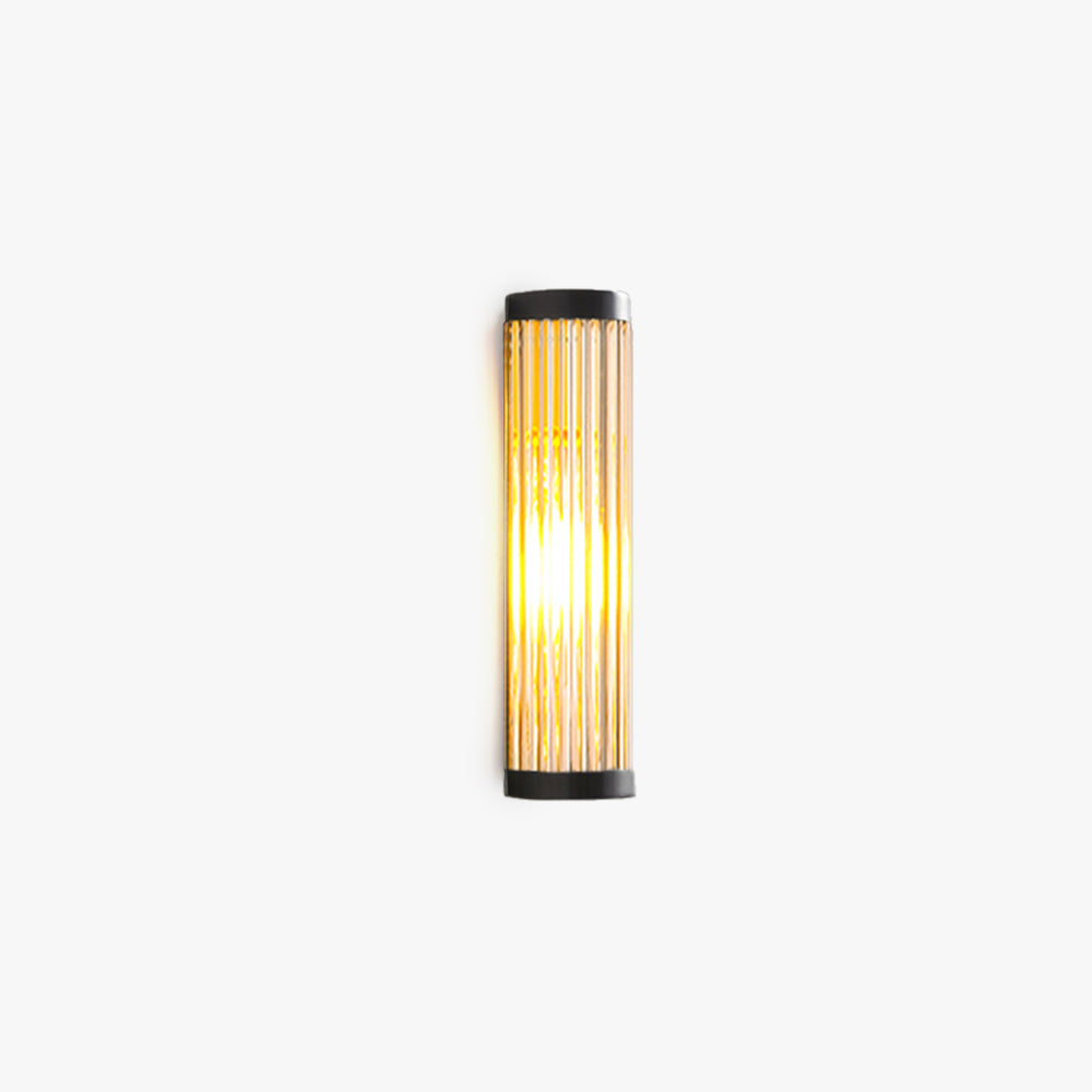 Lampe murale extérieure moderne semi-cylindrique en métal/verre