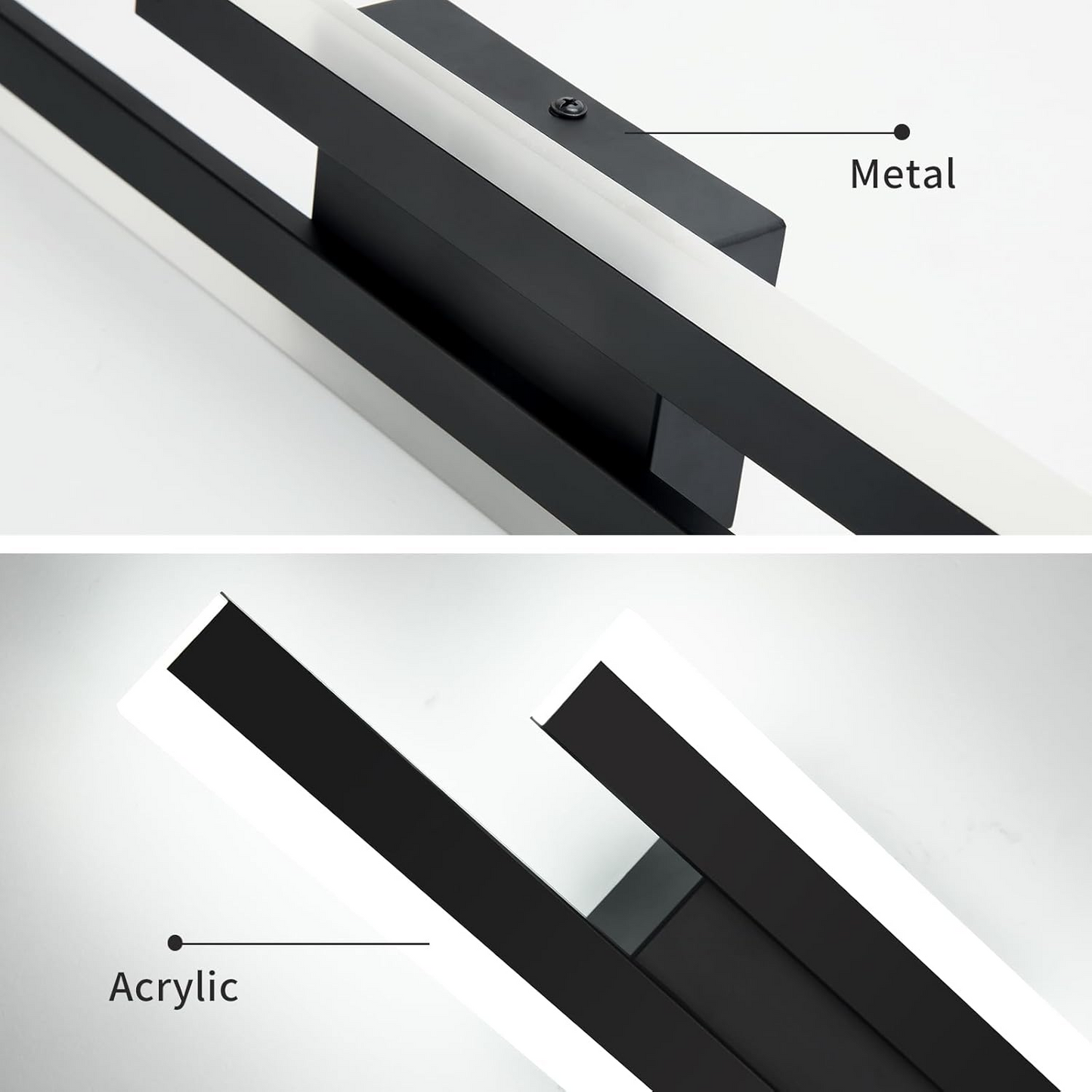 Applique murale longue en acrylique à DEL