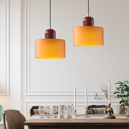 Petite lampe suspendue en verre de style Bauhaus