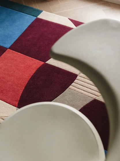 Tapis en laine moderne design multicolore