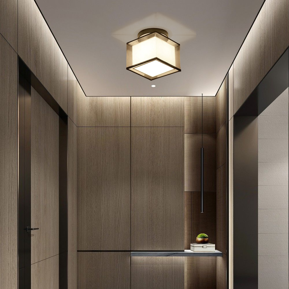 Lampe de plafond en tissu d'époque