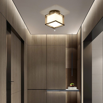 Lampe de plafond en tissu d'époque