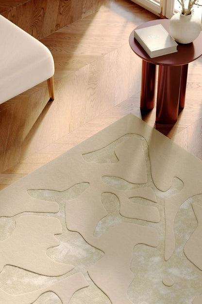 Tapis en laine Bordeaux élégant pour salon