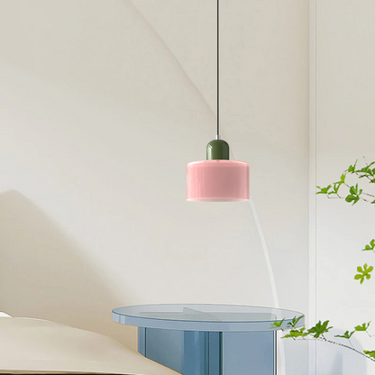 Petite lampe suspendue en verre de style Bauhaus