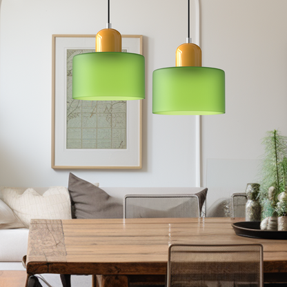 Petite lampe suspendue en verre de style Bauhaus