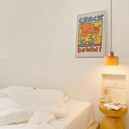 Petite lampe suspendue en verre de style Bauhaus