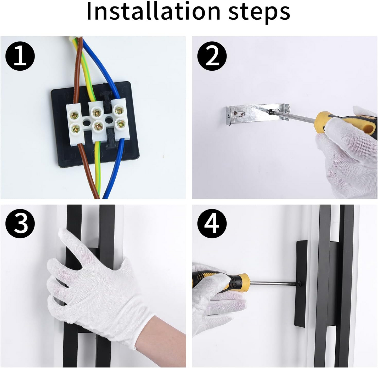 Applique murale longue en acrylique à DEL