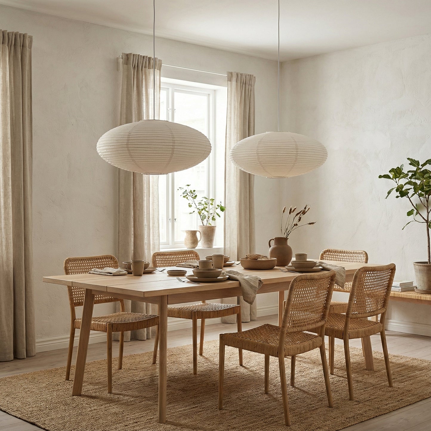 Lampe suspendue en papier minimaliste